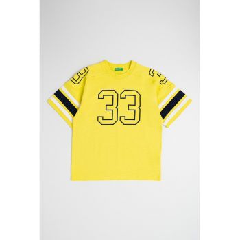 Tricou de bumbac cu imprimeu text