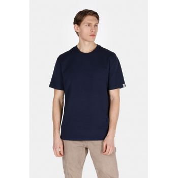 Tricou din amestec de bumbac cu decolteu la baza gatului