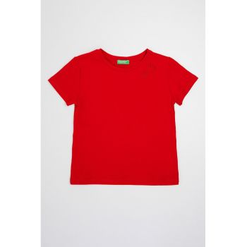 Tricou din amestec de bumbac cu detalii brodate