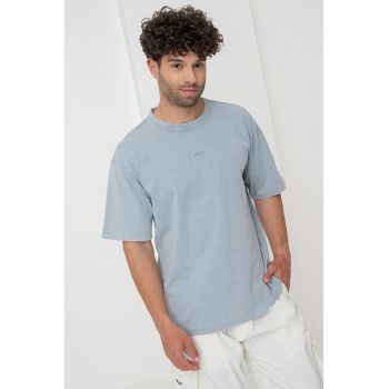 Tricou din bumbac cu decolteu la baza gatului Docku