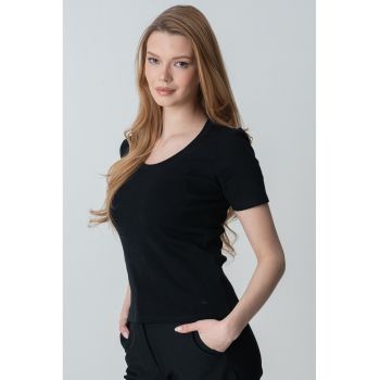 Tricou din bumbac cu decolteu rotund