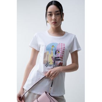 Tricou din bumbac cu design grafic