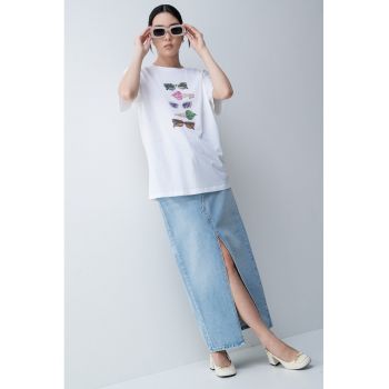 Tricou lejer cu strasuri