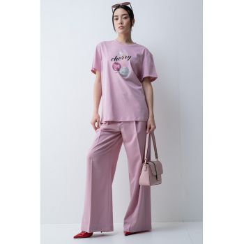 Tricou lejer cu strasuri