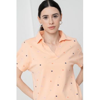 Tricou polo cu croiala lejera