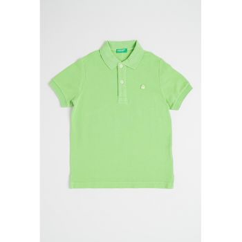 Tricou polo din bumbac pique cu logo