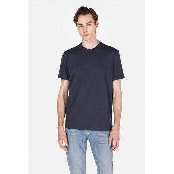 Tricou regular fit din bumbac cu decolteu la baza gatului