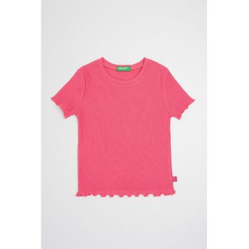 Tricou striat cu terminatii valurite