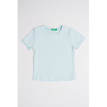 Tricou striat cu terminatii valurite