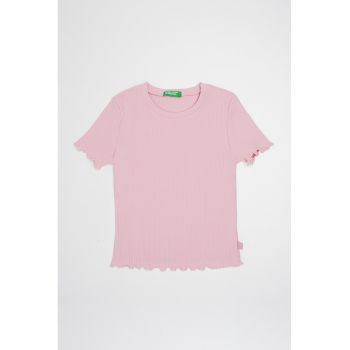 Tricou striat cu terminatii valurite