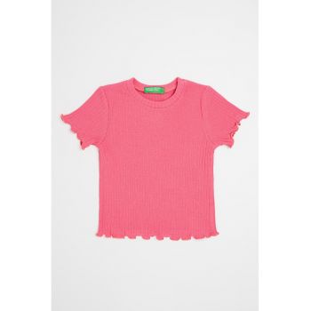Tricou striat cu terminatii valurite