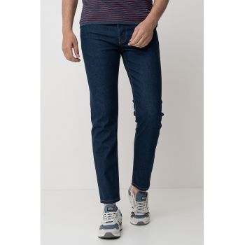 Blugi slim fit cu aspect decolorat