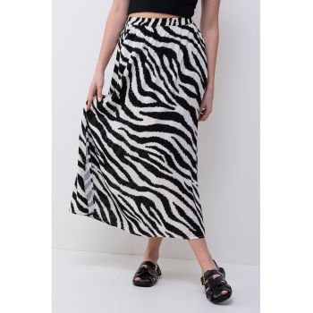 Fusta midi cu slit lateral