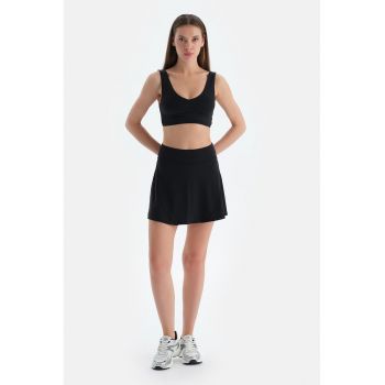 Fusta-pantalon scurta cu talie medie