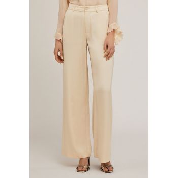 Pantaloni satinati cu croiala ampla