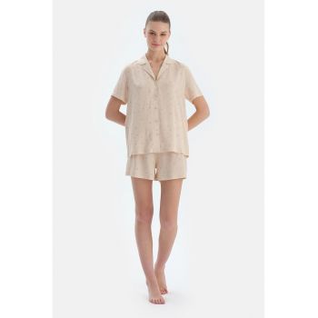 Pantaloni scurti relaxed fit cu model floral