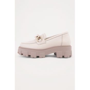Pantofi loafer din piele cu detaliu cu lant metalic Astra