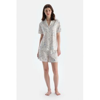 Pijama din amestec de modal cu imprimeu grafic