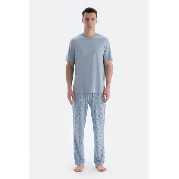 Pijama din amestec de modal cu maneci scurte