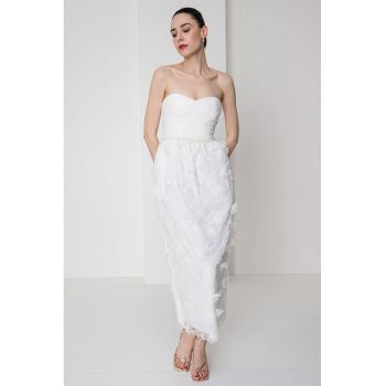 Rochie cu broderie si margele - fara maneci