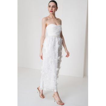 Rochie cu broderie si margele - fara maneci