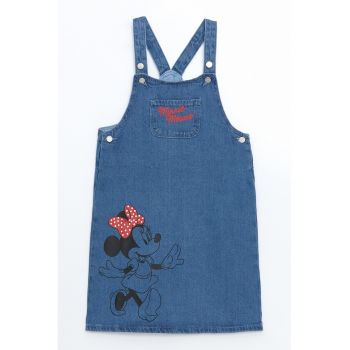 Sarafan din denim cu imprimeu Minnie Mouse