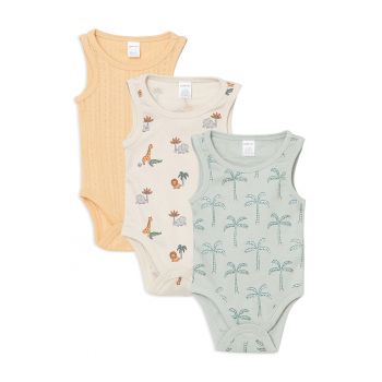 Set de body-uri cu imprimeu - 3 piese