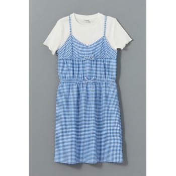 Set de tricou si rochie gingham
