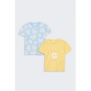 Set de tricouri cu model floral- 2 piese