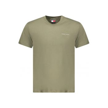 Tricou barbati - cu mini imprimeu - Regular fit - Verde inchis -