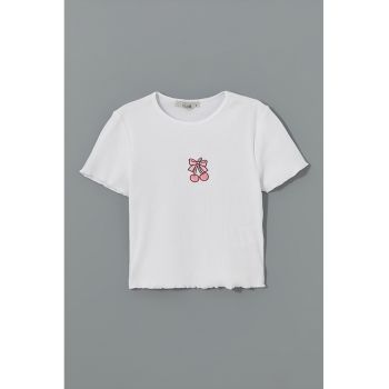 Tricou crop cu croiala extra slim-fit