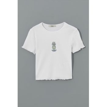 Tricou crop cu croiala extra slim-fit