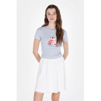 Tricou cu imprimeu grafic si imprimeu