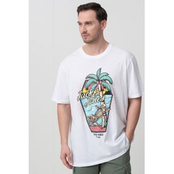Tricou cu imprimeu si decolteu la baza gatului Elijah