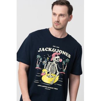 Tricou cu imprimeu si decolteu la baza gatului Elijah
