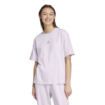Tricou de bumbac cu decolteu la baza gatului