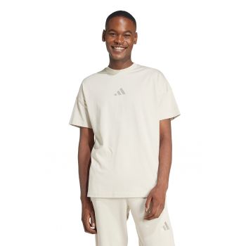 Tricou de bumbac cu decolteu la baza gatului