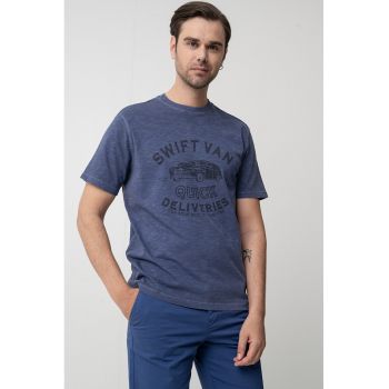 Tricou de bumbac cu imprimeu grafic si text