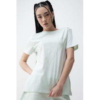 Tricou de bumbac cu imprimeu logo pentru antrenament