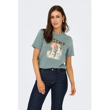 Tricou de bumbac organic cu imprimeu frontal
