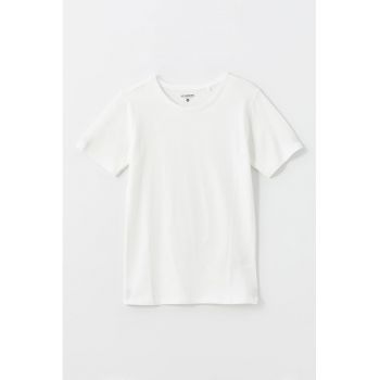 Tricou din amestec de bumbac cu decolteu rotund