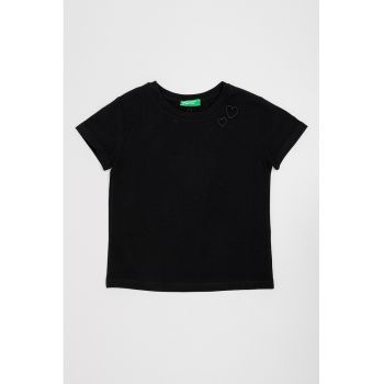 Tricou din amestec de bumbac cu detalii brodate