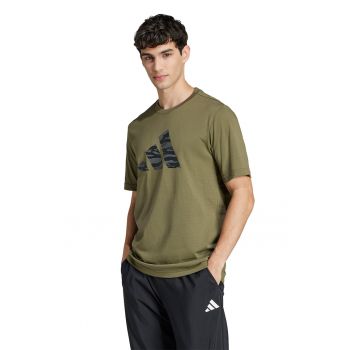 Tricou din bumbac cu decolteu la baza gatului