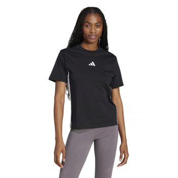 Tricou din bumbac cu decolteu la baza gatului