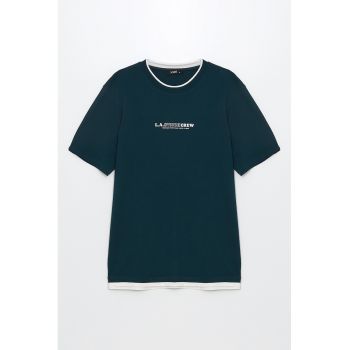 Tricou din bumbac cu design text