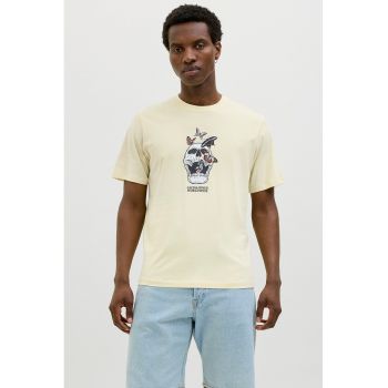 Tricou din bumbac cu imprimeu cu craniu