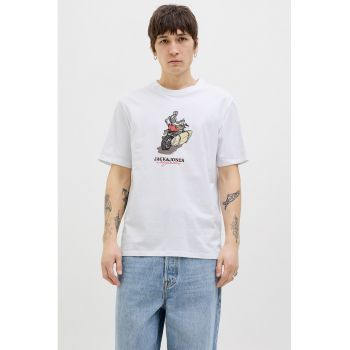 Tricou din bumbac cu imprimeu cu craniu