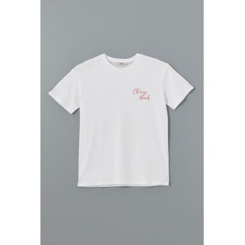 Tricou din bumbac cu imprimeu grafic pe partea din spate