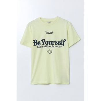 Tricou din bumbac cu text