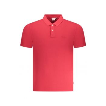 Tricou polo barbati - cu logo - Regular fit - Rosu